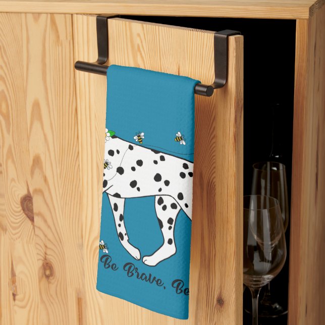 Dalmatian Be Kind Be Brave Be Happy Tea Towel (Thirds Fold)