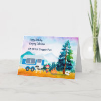 Dalmatian Birthday Card Family Camping