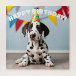 Dalmatian Birthday Party Jigsaw Puzzle<br><div class="desc">Funny Dalmatian jigsaw puzzle for any age . It can also be for any other celebration. Text can be changed.</div>
