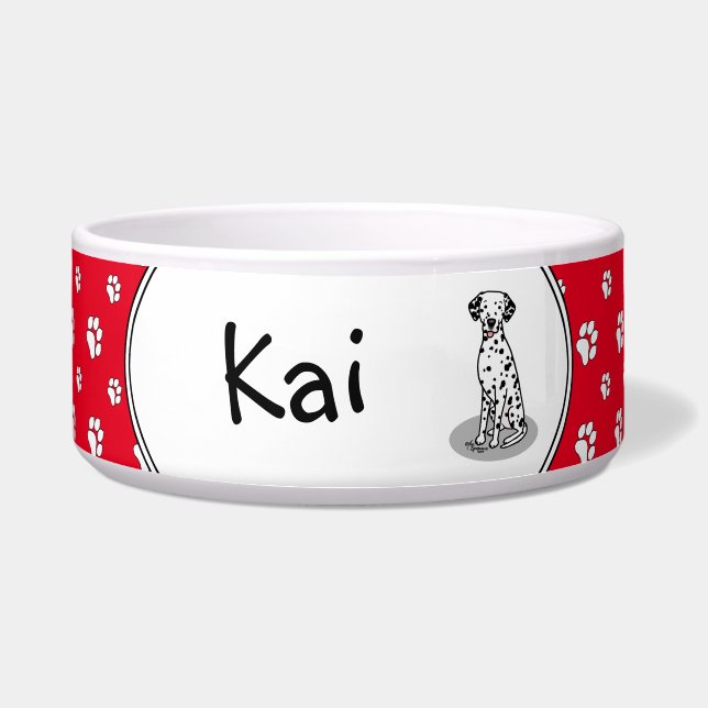 Dalmatian (black 1) Cute Dog Bowl (Front)