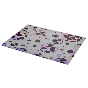 Dalmatian Black and Pink Polka Dot Print Cutting Board