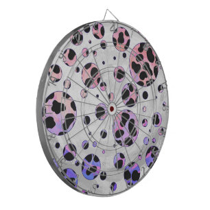 Dalmatian Black and Pink Polka Dot Print Dartboard