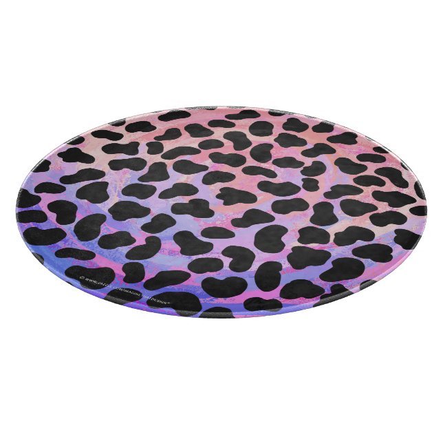 Dalmatian Black and Pink Print Cutting Board (Corner)