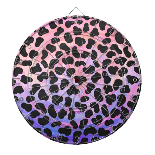 Dalmatian Black and Pink Print Dartboard (Front)