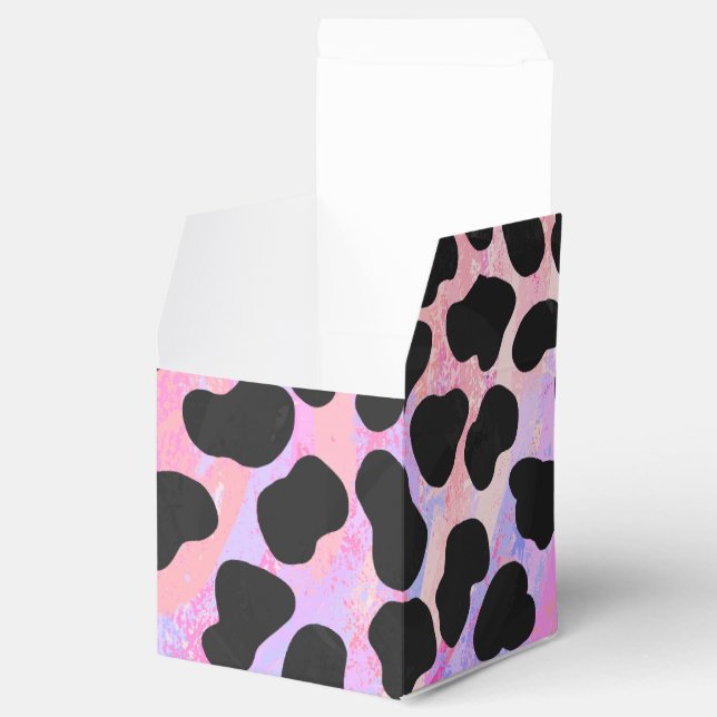 Dalmatian Black and Pink Print Favour Box (Opened)