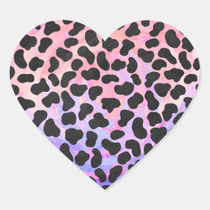 Dalmatian Black and Pink Print Heart Sticker