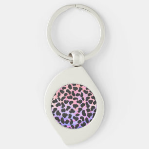 Dalmatian Black and Pink Print Key Ring
