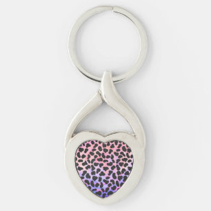 Dalmatian Black and Pink Print Key Ring