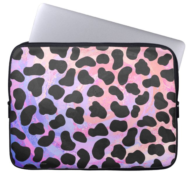 Dalmatian Black and Pink Print Laptop Sleeve (Front)