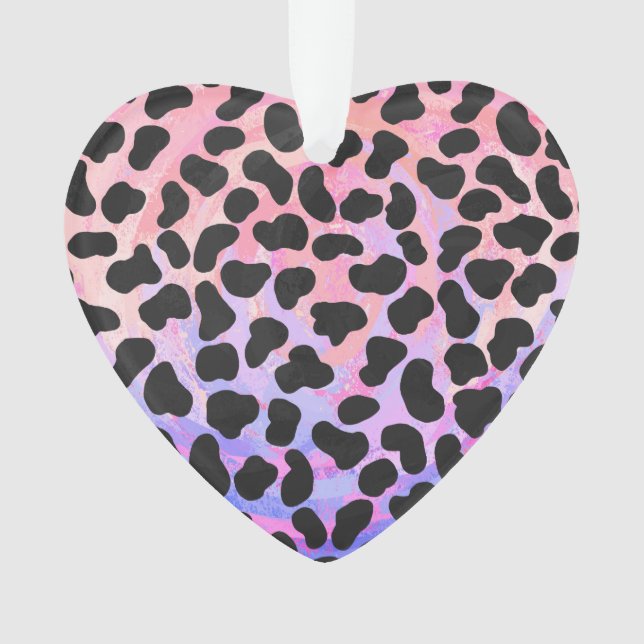 Dalmatian Black and Pink Print Ornament (Front)