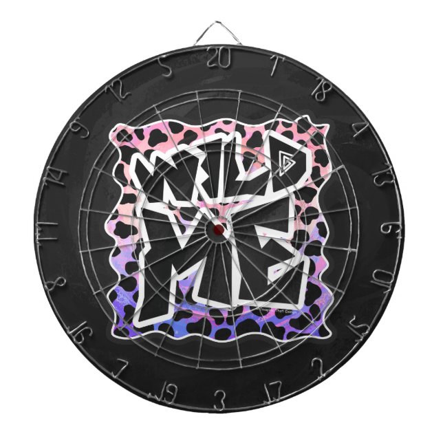 Dalmatian Black and Pink Wild Me Dartboard (Front)