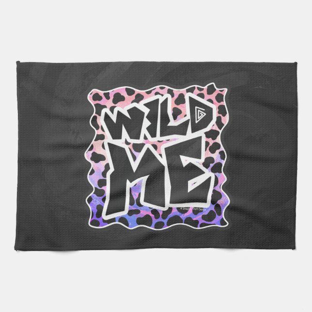 Dalmatian Black and Pink Wild Me Tea Towel (Horizontal)