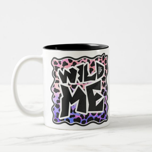 Dalmatian Black and Pink Wild Me Two-Tone Coffee Mug (Left)