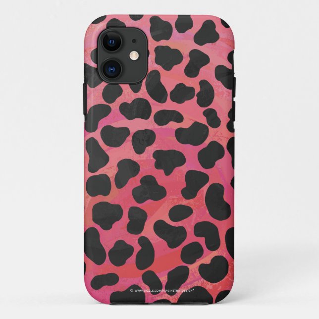 Dalmatian Black and Red Print Case-Mate iPhone Case (Back)