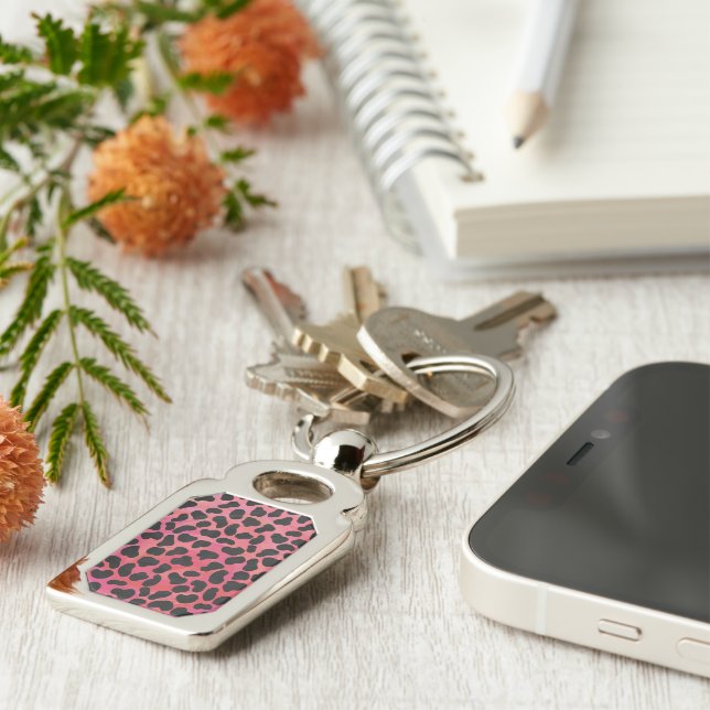Dalmatian Black and Red Print Key Ring (Side)