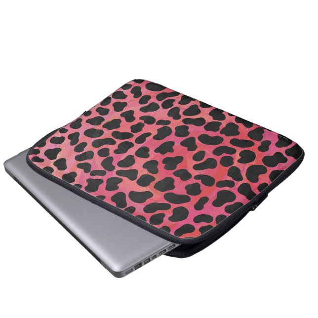Dalmatian Black and Red Print Laptop Sleeve (Front Bottom)