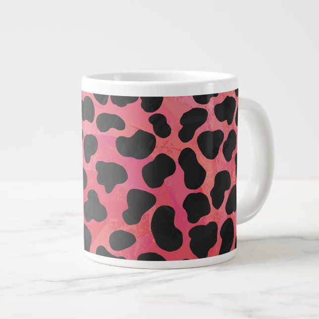 Dalmatian Black and Red Print Large Coffee Mug (Front Right)