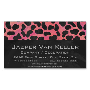 Dalmatian Black and Red Print Magnetic Business Card
