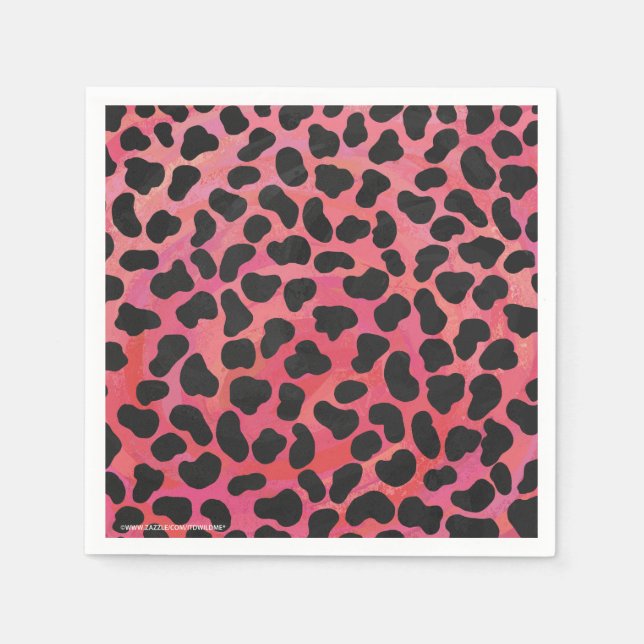 Dalmatian Black and Red Print Napkin (Front)