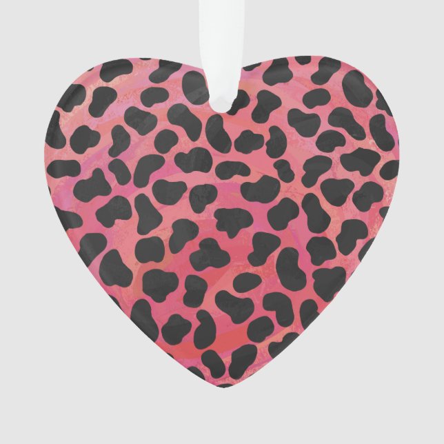 Dalmatian Black and Red Print Ornament (Front)