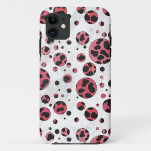 Dalmatian Black and Red with Polka Dots iPhone 11 Case