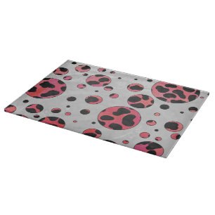 Dalmatian Black and Red with Polka Dots Cutting Board