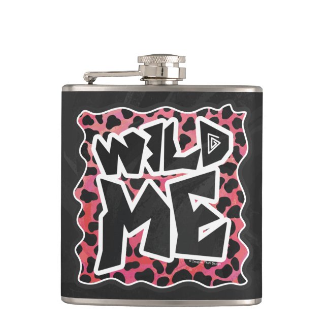 Dalmatian Black and Red with Wild Me Hip Flask (Front)