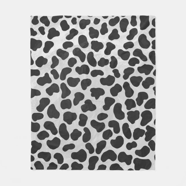 Dalmatian Black and White Print Fleece Blanket (Front)