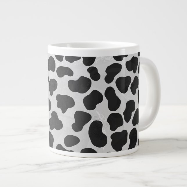 Dalmatian Black and White Print Large Coffee Mug (Front Right)