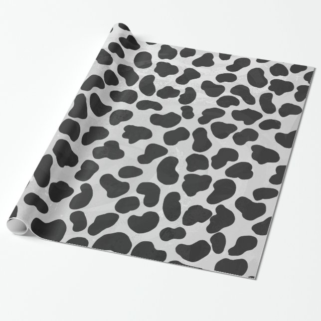 Dalmatian Black and White Print Wrapping Paper (Unrolled)