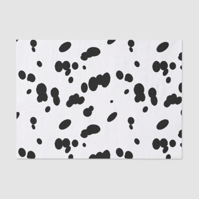 Dalmatian Black and White Spotty Dog Fur Tissue Paper (Front)