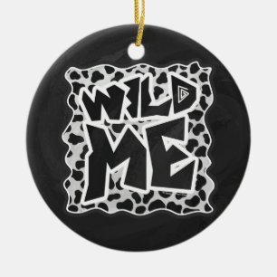 Dalmatian Black and White with Wild Me Ceramic Tree Decoration