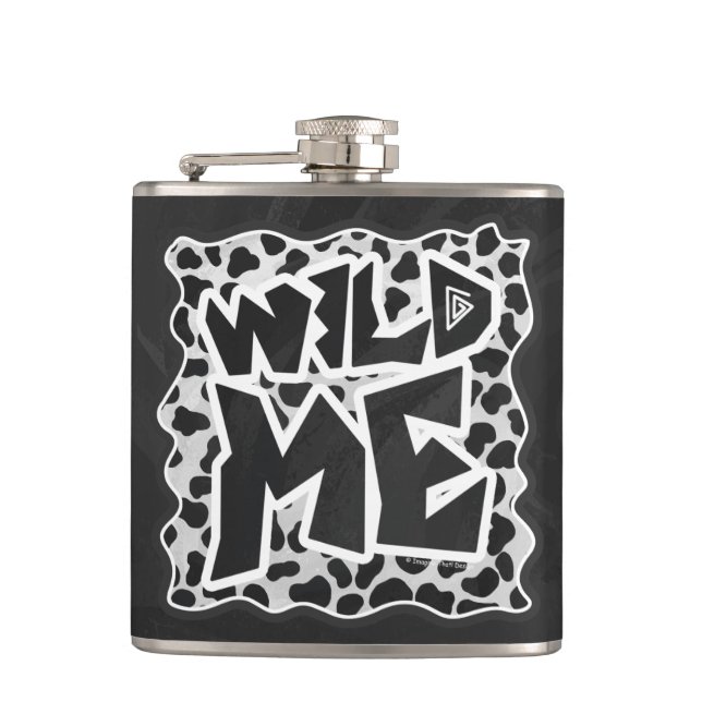 Dalmatian Black and White with Wild Me Hip Flask (Front)