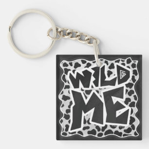 Dalmatian Black and White with Wild Me Key Ring