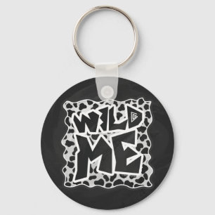 Dalmatian Black and White with Wild Me Key Ring