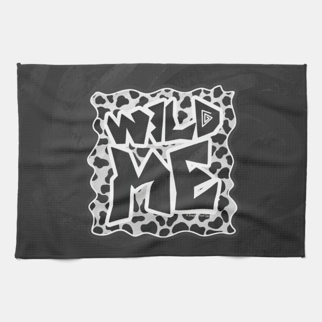 Dalmatian Black and White with Wild Me Tea Towel (Horizontal)