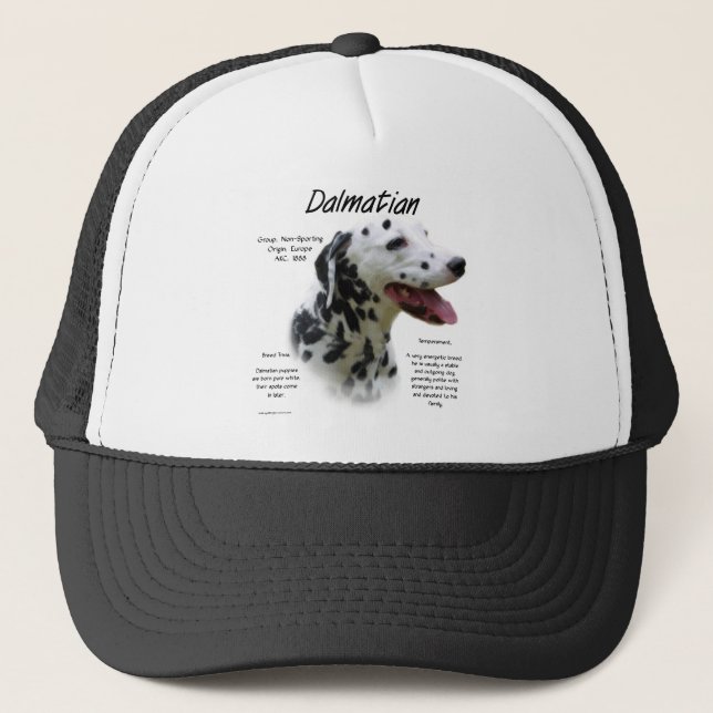 Dalmatian (blk) History Design Trucker Hat (Front)