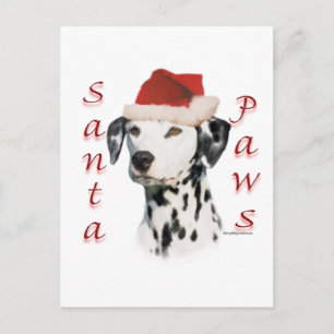 Dalmatian (blk) Santa Paws Holiday Postcard