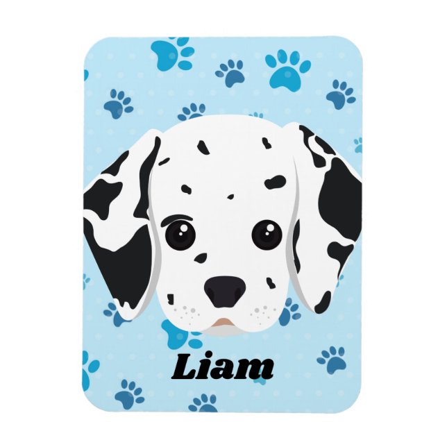 Dalmatian Blue Paw Print Personalised     Magnet (Vertical)
