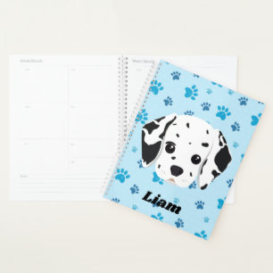 Dalmatian Blue Paw Print Personalised Planner