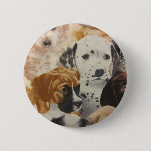 Dalmatian & Boxer Pups 6 Cm Round Badge