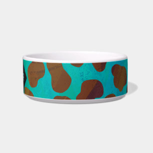 Dalmatian Brown and Teal Print Bowl