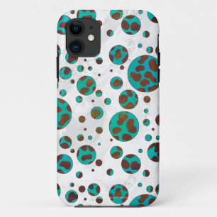Dalmatian Brown and Teal Print iPhone 11 Case