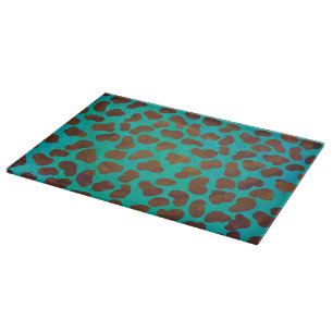 Dalmatian Brown and Teal Print Cutting Board