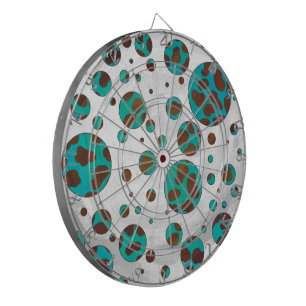 Dalmatian Brown and Teal Print Dartboard