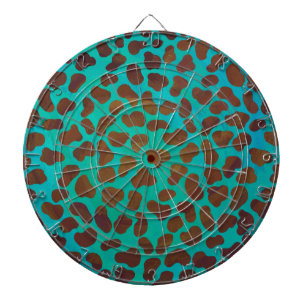 Dalmatian Brown and Teal Print Dartboard