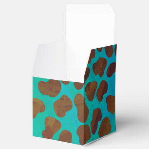 Dalmatian Brown and Teal Print Favour Box