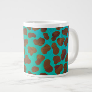Dalmatian Brown and Teal Print Large Coffee Mug
