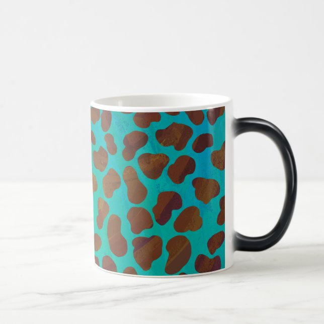 Dalmatian Brown and Teal Print Magic Mug (Right)
