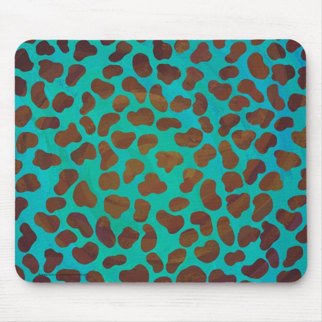 Dalmatian Brown and Teal Print Mouse Mat (Front)